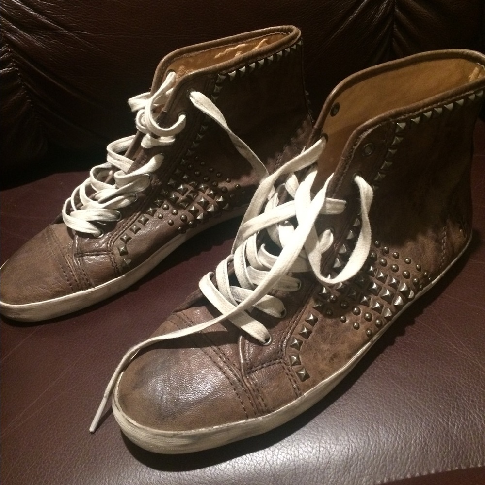 Frye "Kira" High Top Studded Sneaker